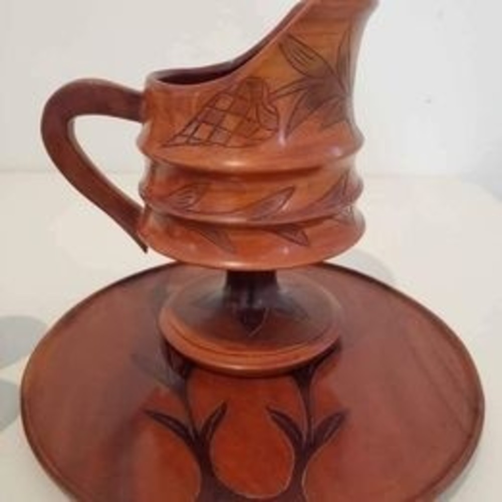 Wooden Pitcher Goblets Set - Picture 6 of 7